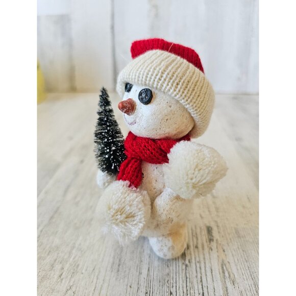 Dept 56 snowman Billy buttons tree hat ornament Xmas decor knit scarf - Picture 2 of 9